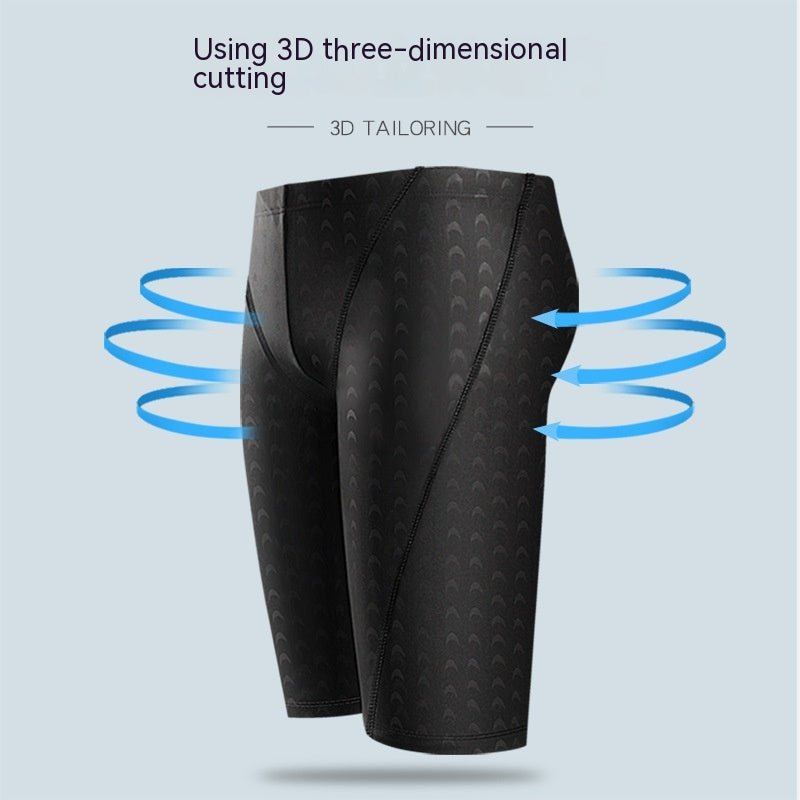 Skin Shark High Elastic Swimsuit Cap de natation costume cinquième pantalons séchage rapide