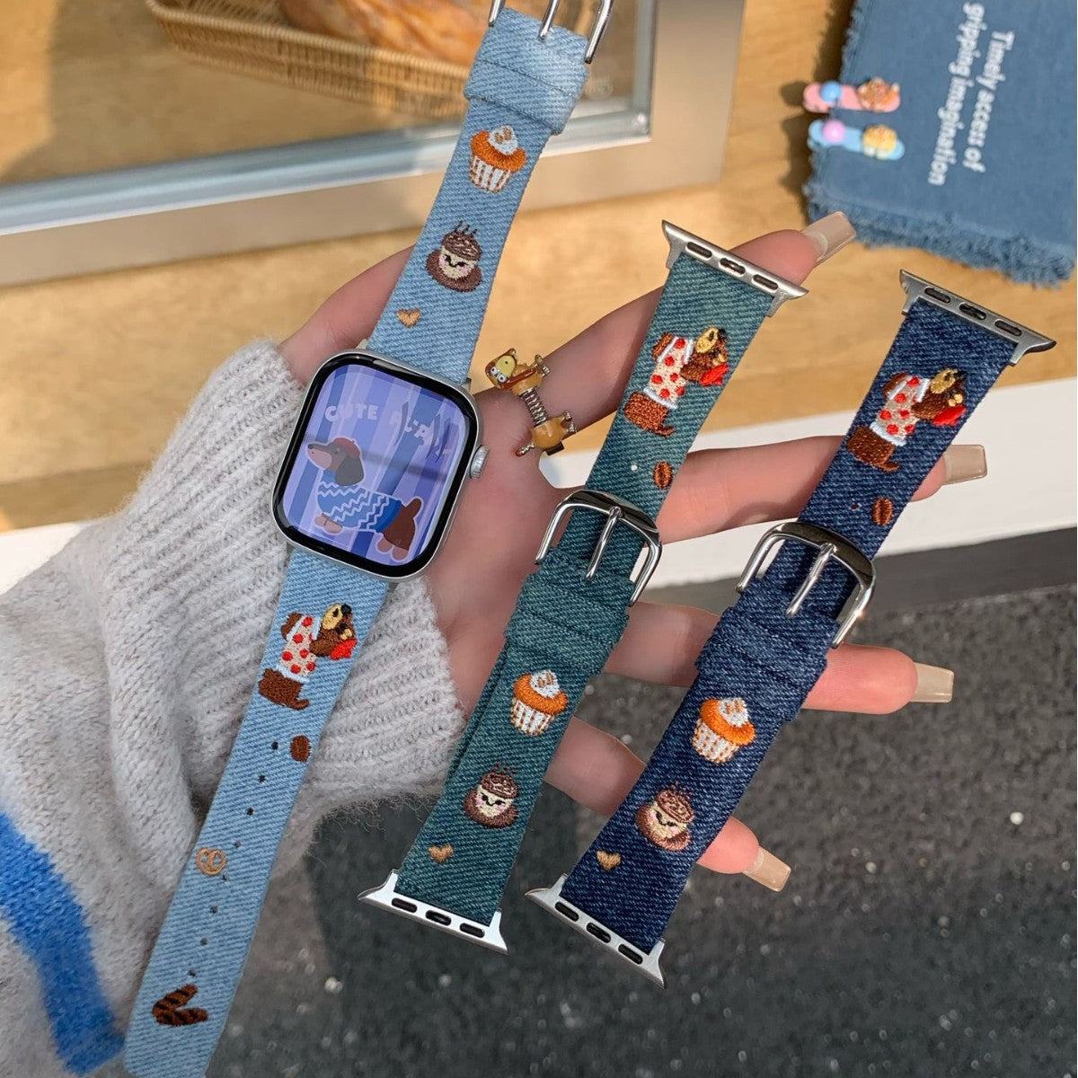 Retro-style Denim Loafers avec une bracelet de montre chiot