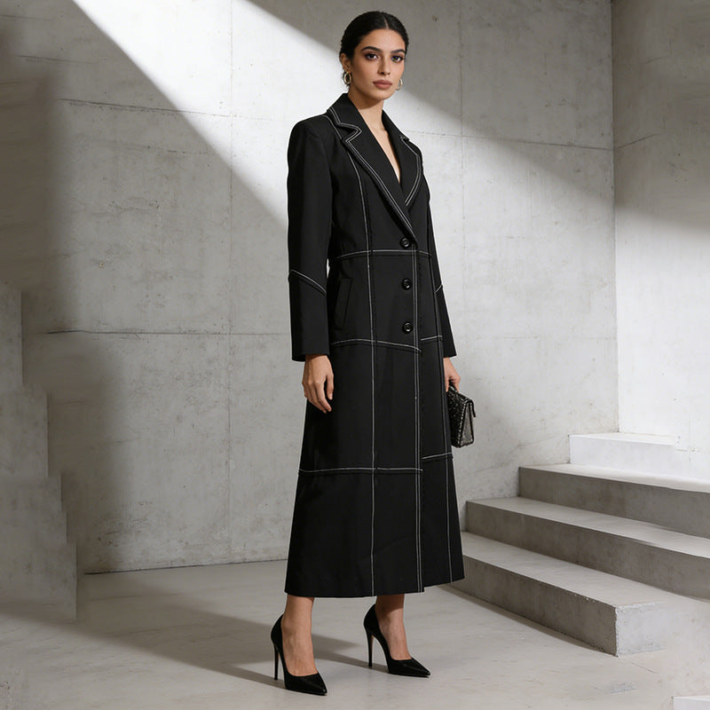 Manteau de Trench Fashionable, Veste Femme Vintage européenne et américaine de style britannique