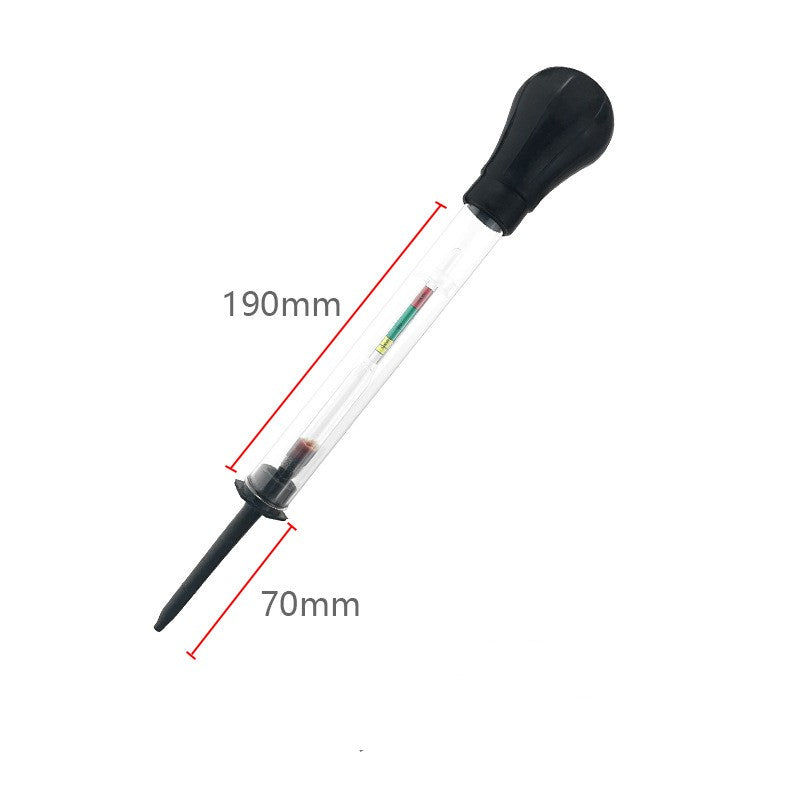 Automotive battery hydrometer electro-hydraulic battery plus electrolyte densimeter