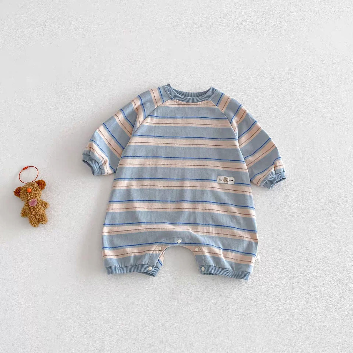 T-shirt rayé Adapté à une seule pièce Combinaison longue manches polyvalente pour bébés