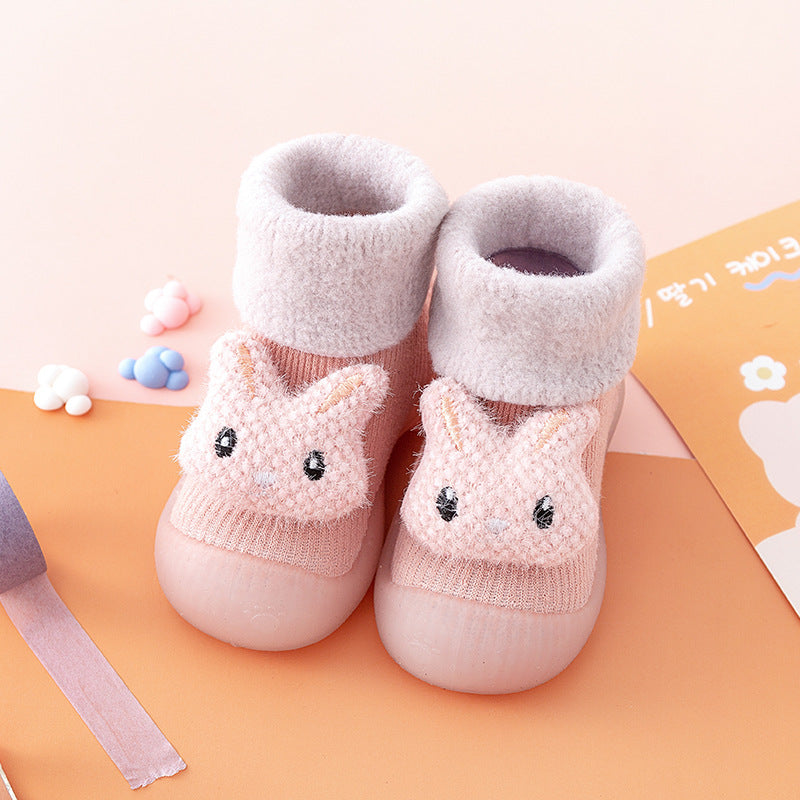 Chaussures de bébé bébé épais d'hiver Soft Bottom Indoor Non-slip