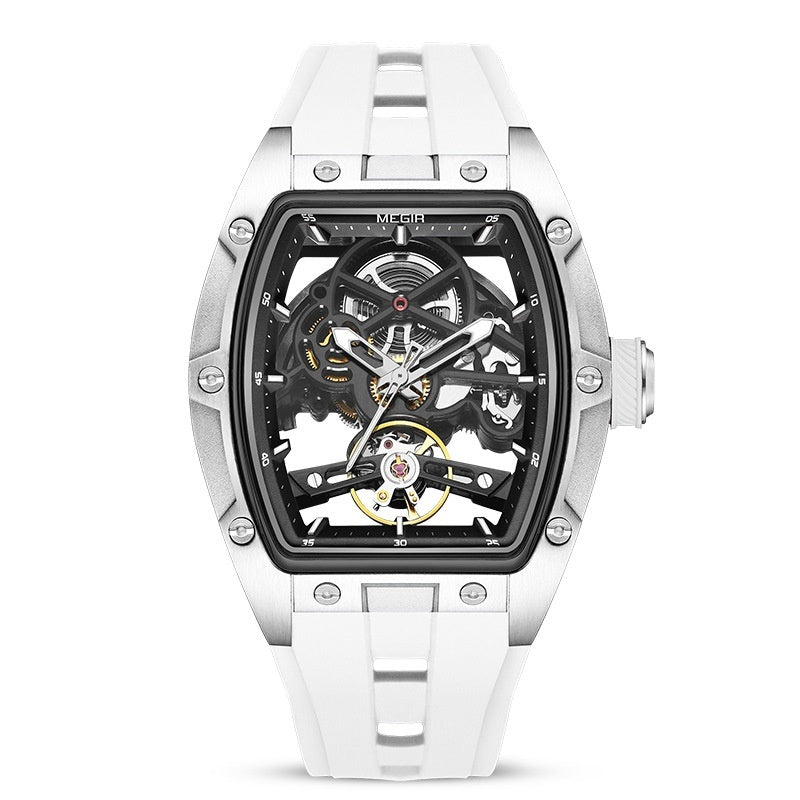 Homme en acier inoxydable Shell automatique Hollow Montre mécanique