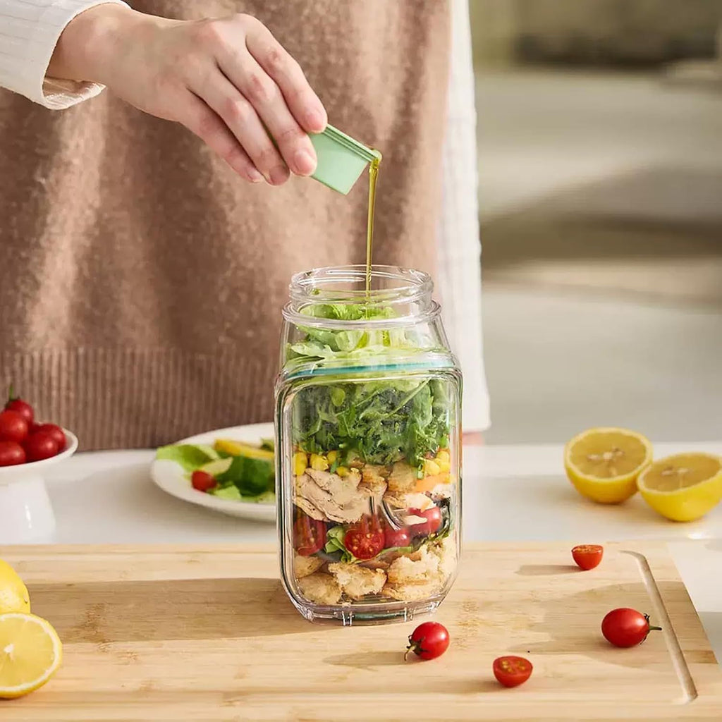 Conteneur de salade avec ouverture latérale