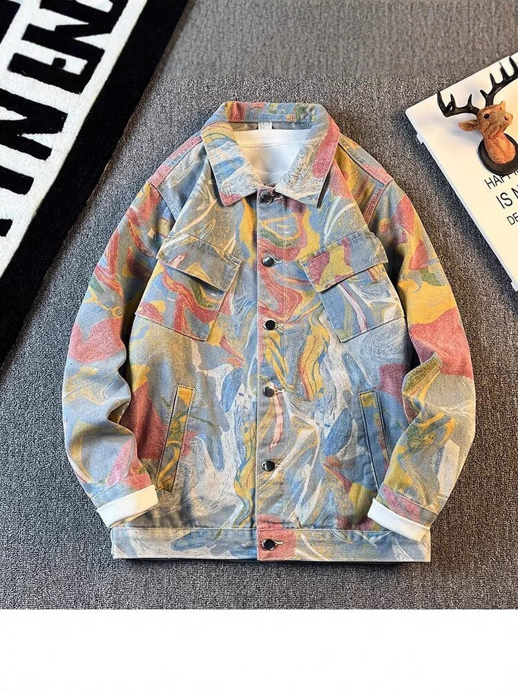 Veste en Denim Graffiti pour hommes