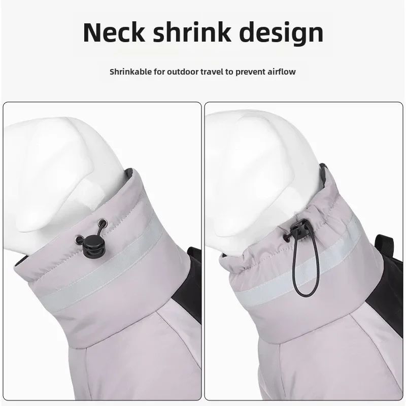 Veste de grand chien imperméable Vêtements de chien chaud Manteau d'hiver Chien français Réflectif Chien froid