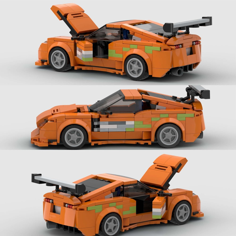 358PCS Orange Sports Car MOC Building Blocks MK4
