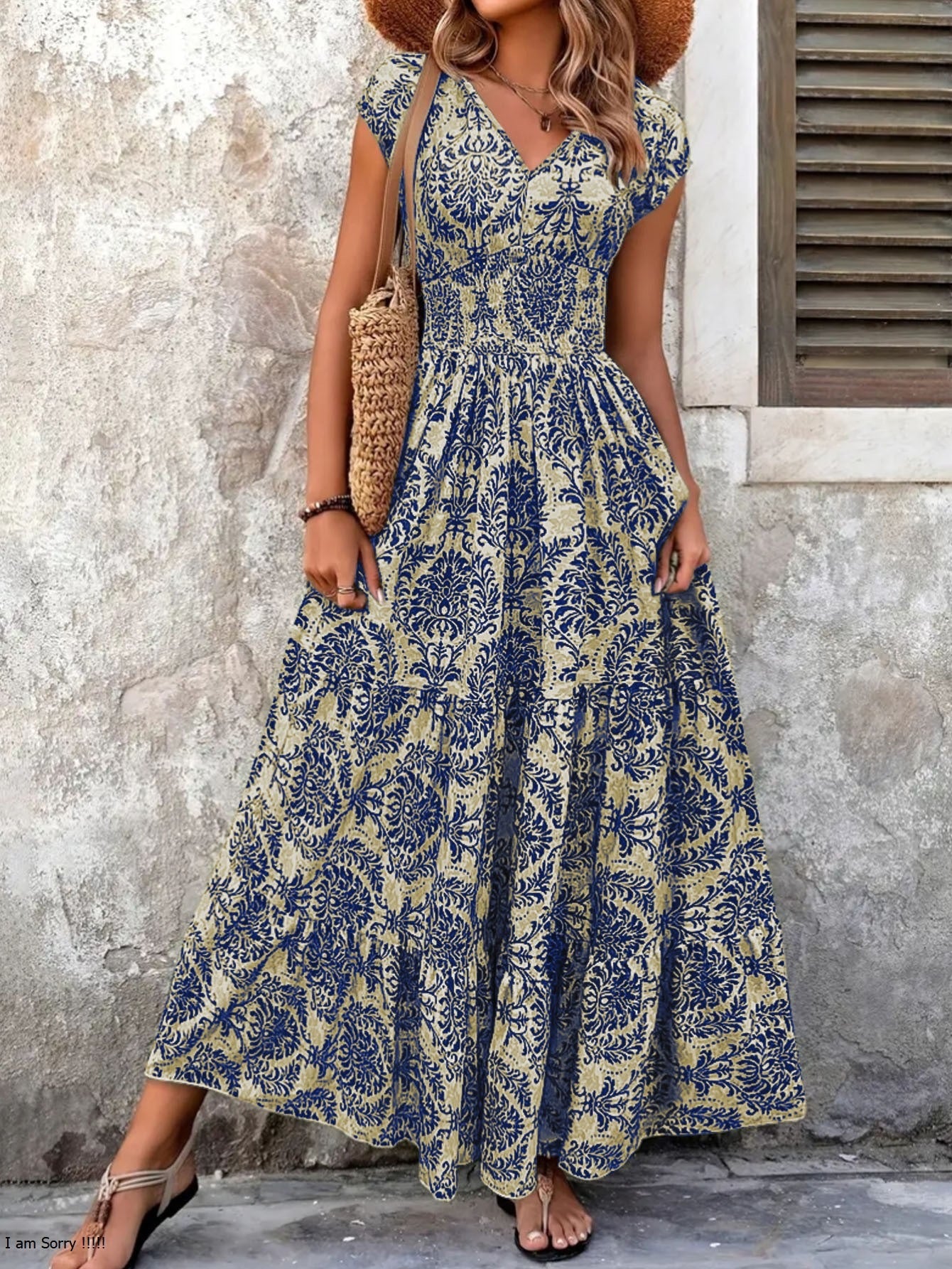 Robe Boho Maxi d'été Imprimé floral vintage
