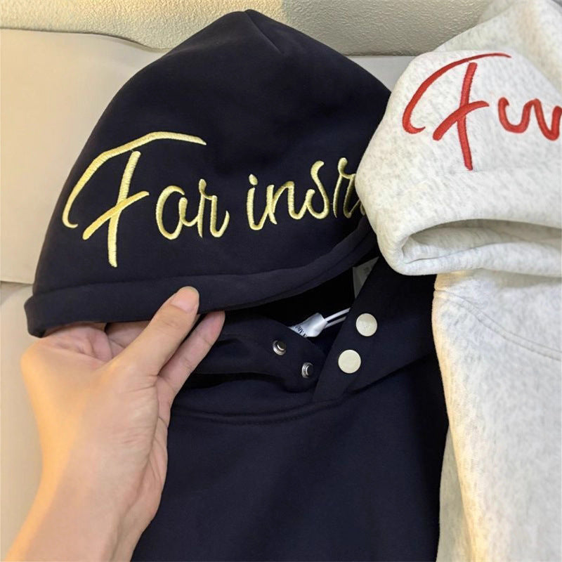 Homme Pure Coton Hoodie avec lettres brodées style américain