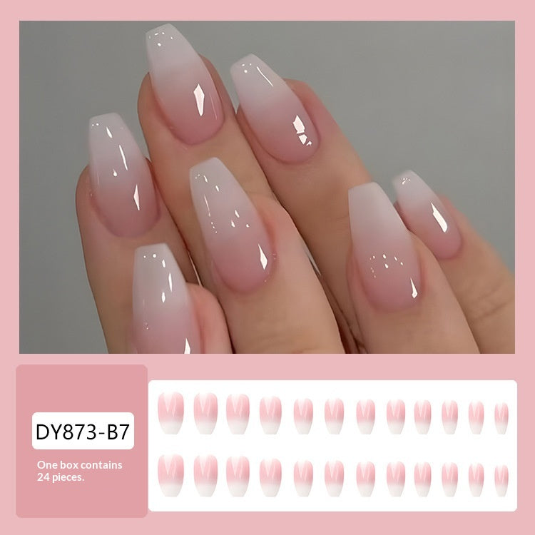 Stickers 24 Pièces d'art à ongles en forme de cercueil en rose Gradient