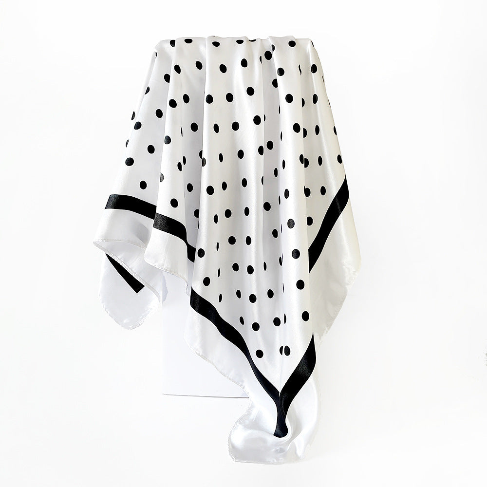 Polka-dot Imprimer Headscarf Femmes Faux Écharpe en soie