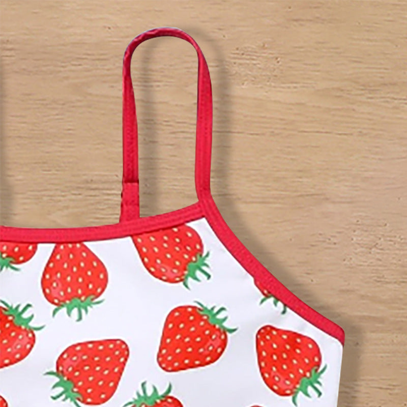 Maillot de bain pour enfants Jupe de fille en trois pièces Middle and Big Children's Ruffled Split Swims