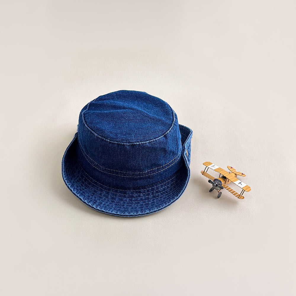Chapeau de pêcheur denim lavé rétro avec bord réglable pour la protection solaire