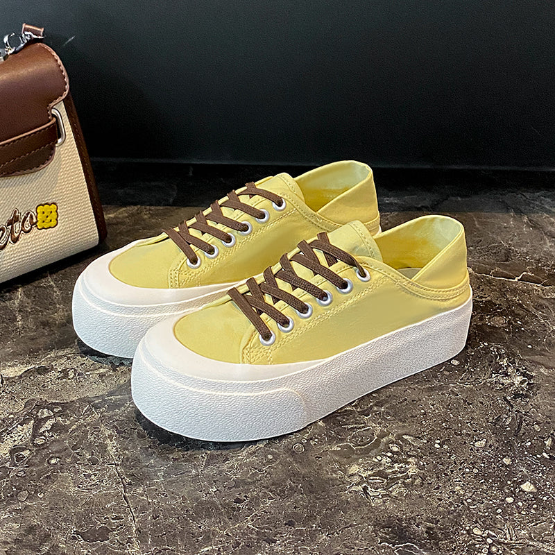 Femmes Versatile Style Coréen Platform Toile Chaussures Été Arrivée Trendy Confortable Ligh