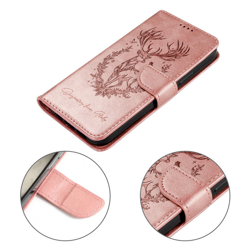 Protecteur de téléphone en cuir imprimé de cerf