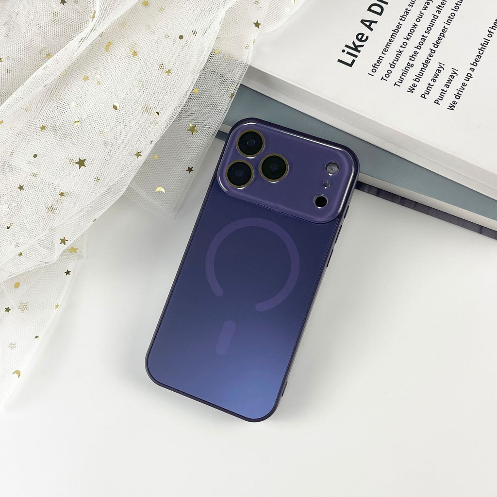 Cas de téléphone magnétique à grande fenêtre givrée