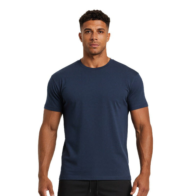 Haut de forme physique respirante à manches courtes à manches courtes pour hommes avec un collier et un Ela haut