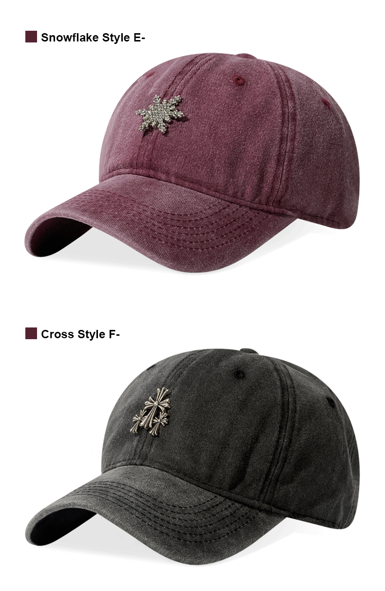 Vintage Crâne lavé Casquette de baseball 3D en métal Emblem réglable Unisex Dad Hat Streetwear