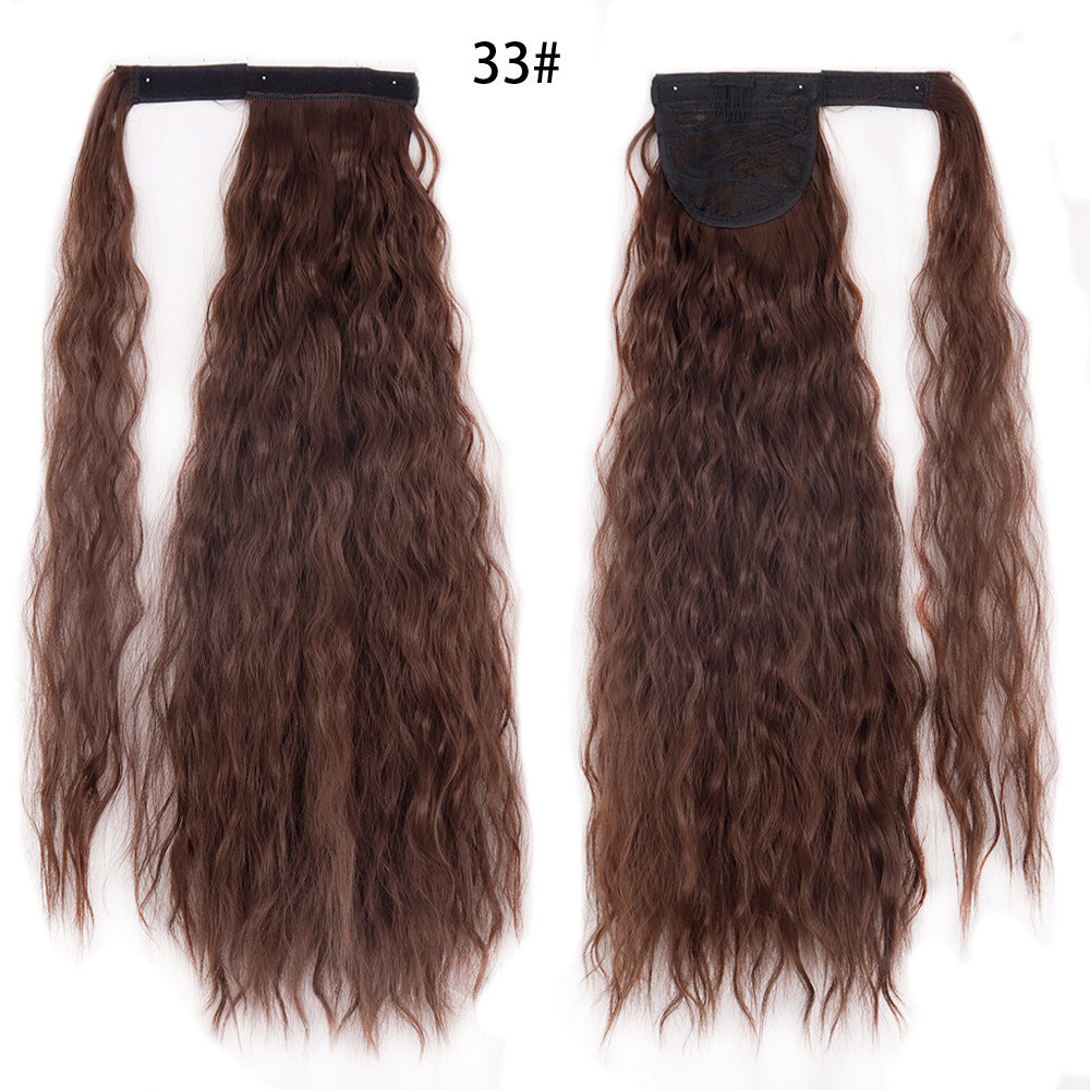 Ponytail Perruque Eau Wave Velcro Bande chimique fibre haute température soie