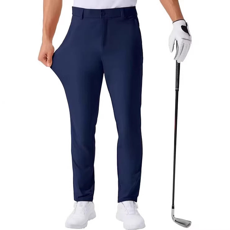 Pantalon longue robe homme de golf stretch couleur solide