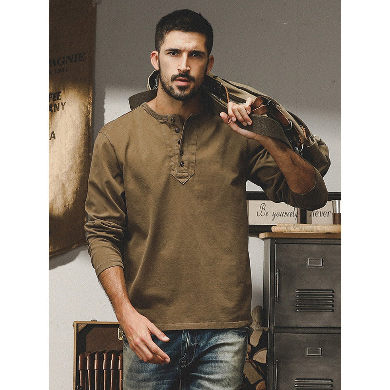 T-shirt retro à manches longues pour hommes