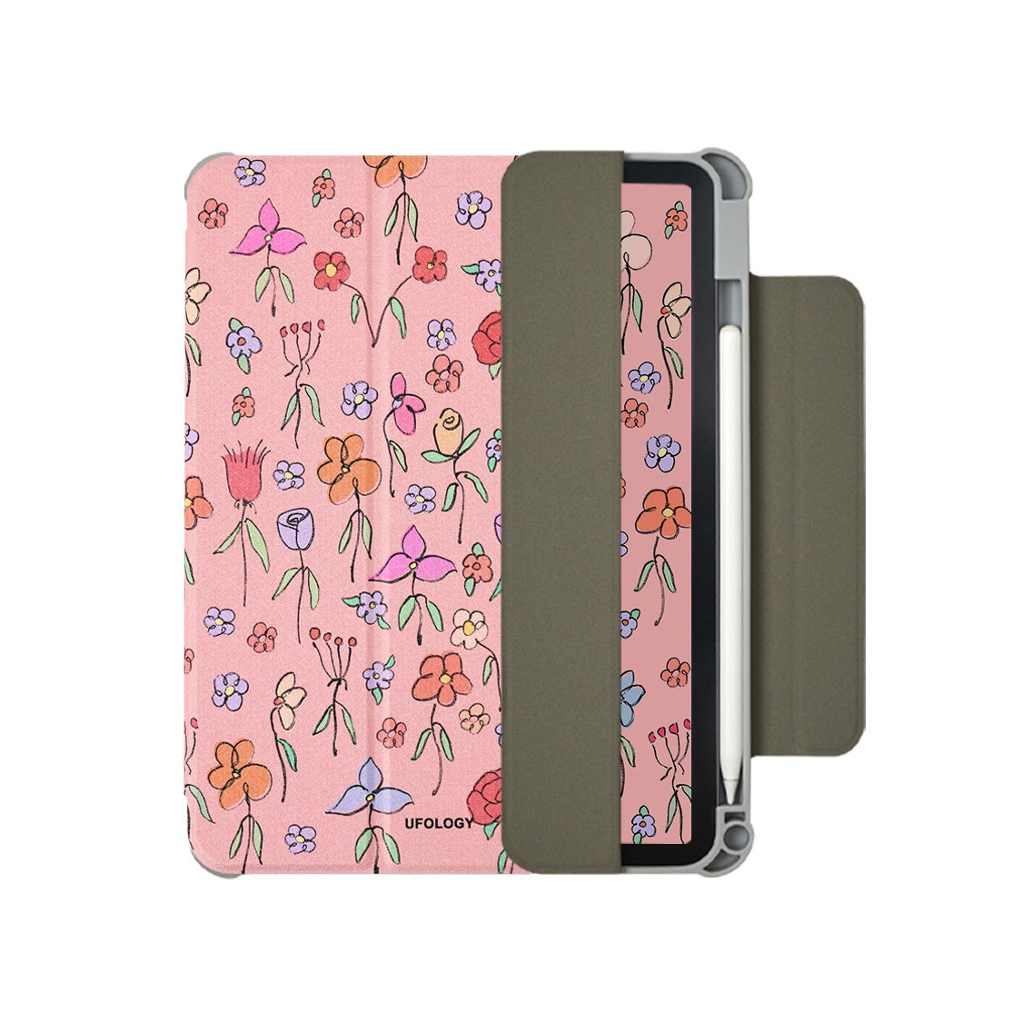 Étui de protection à double face de fleur plissée original