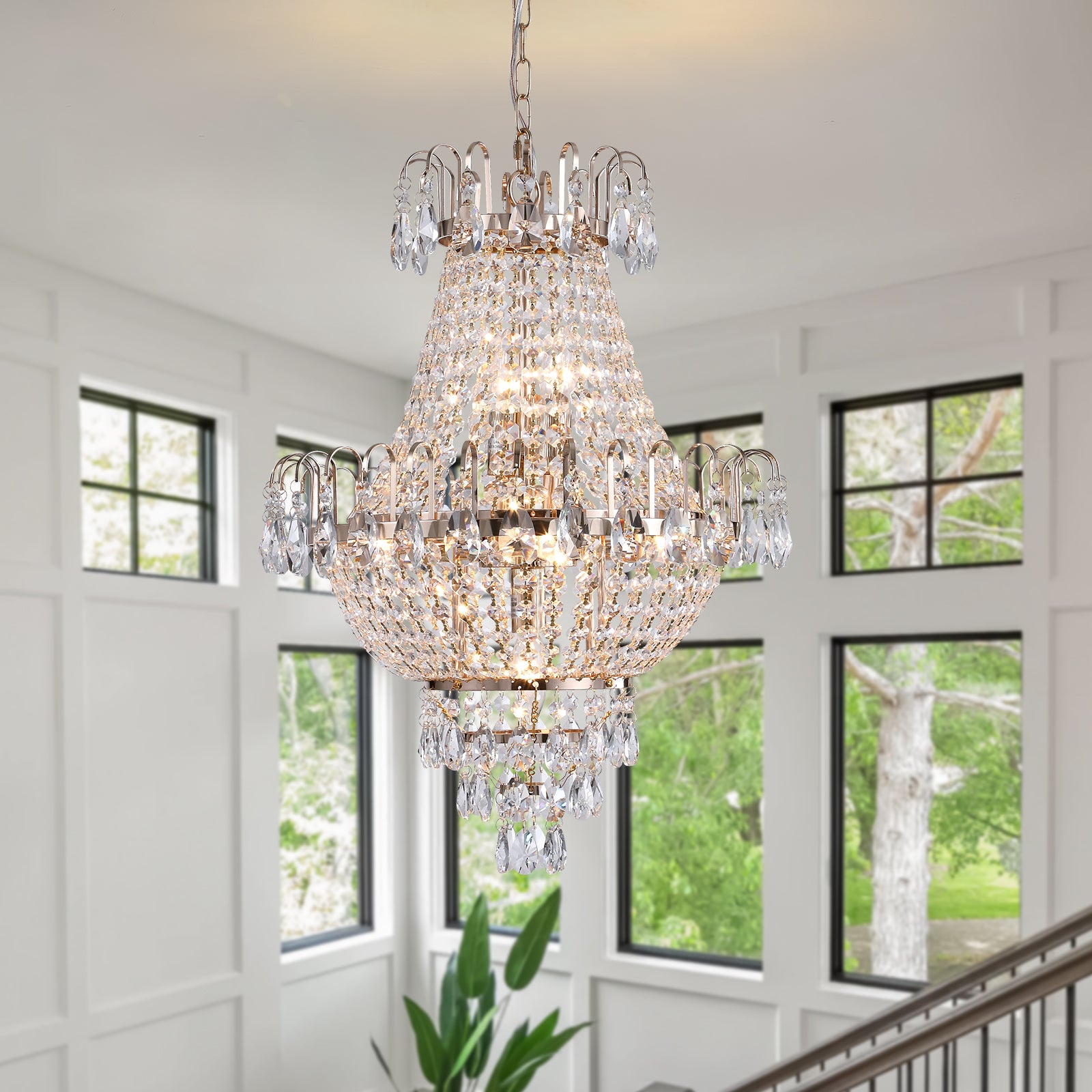 (Même que W1340102270/L5003) Chandéliers en cristal doré