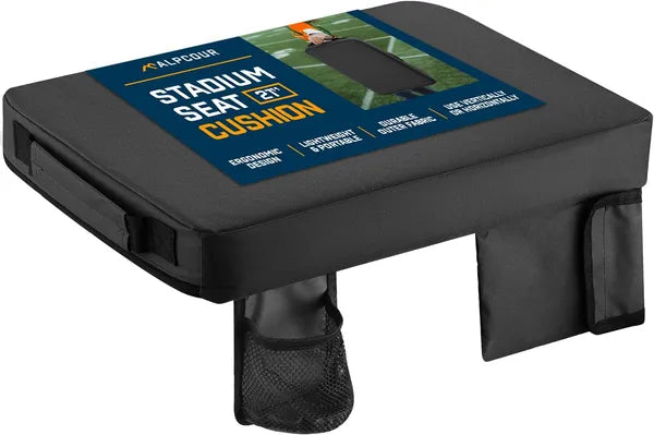 Coussin de siège de stade extra épais portable Alpcour - 21x 15 pouces Coussin bleacher avec côté