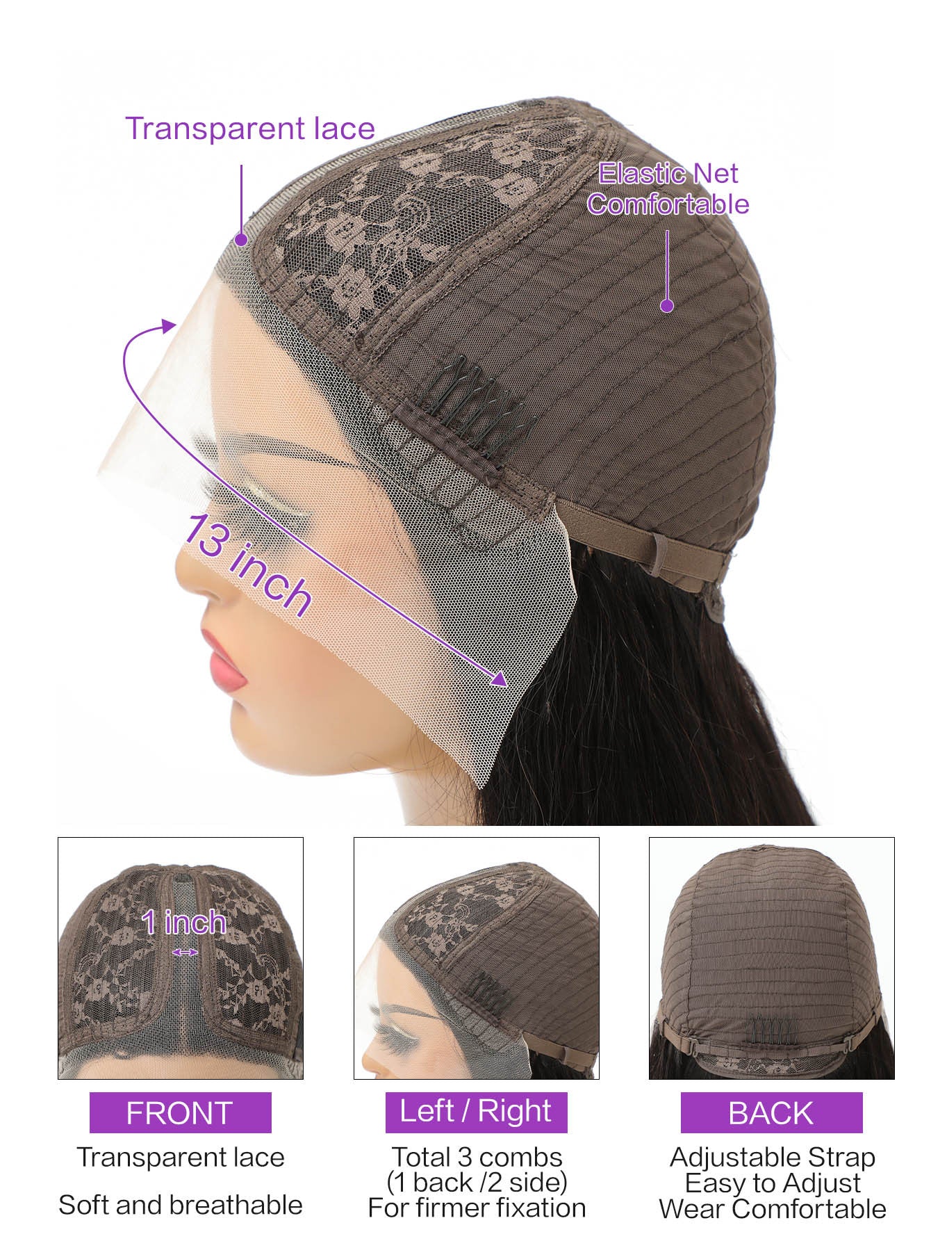 Perruque à cheveux humains