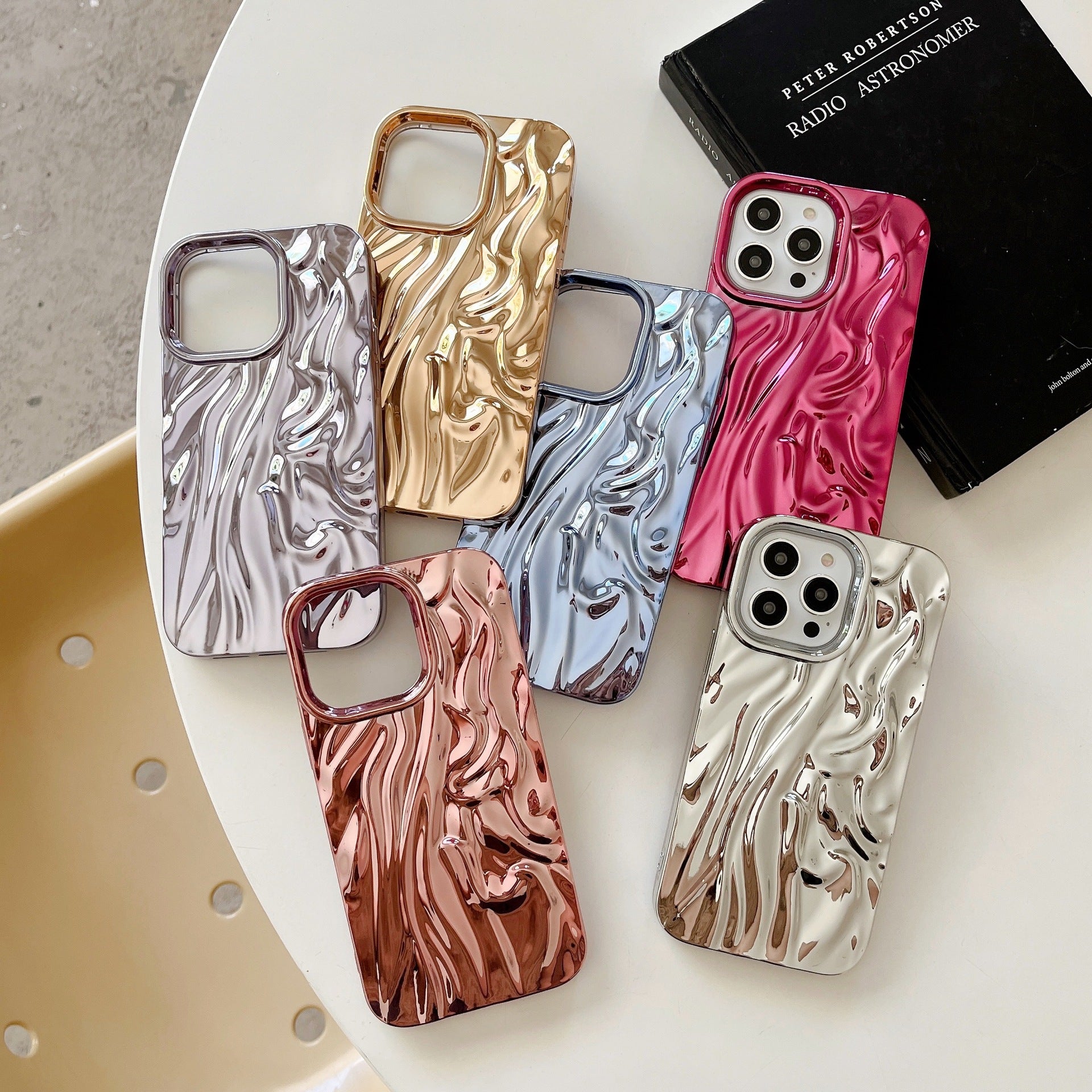 Étui de téléphone souple à motif plissé en trois dimensions