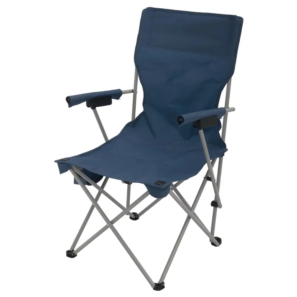 Chaise de camping avec siège en polyester durable et cadre en acier