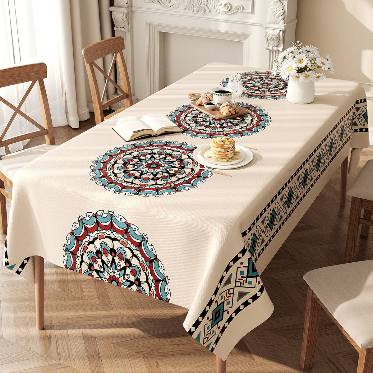 No-wash, waterproof, oil-resistant, ethnic-style fabric