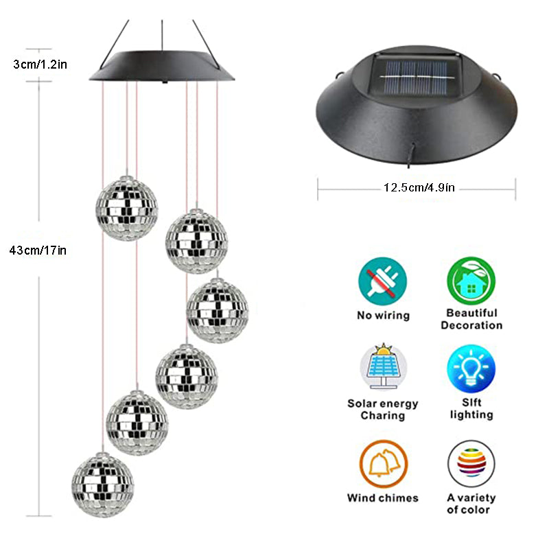 1pc Sun Wind Chimes Mobile Suspension LED Light Color Changing Wind Chime Birthday Gift for