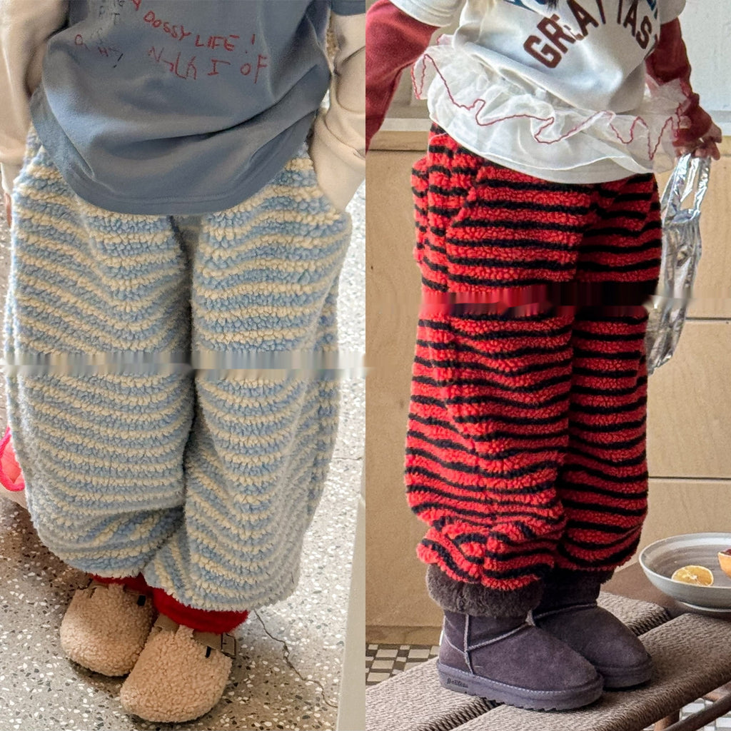Pantalon de coton doublé de polaire pour enfants pour l'hiver