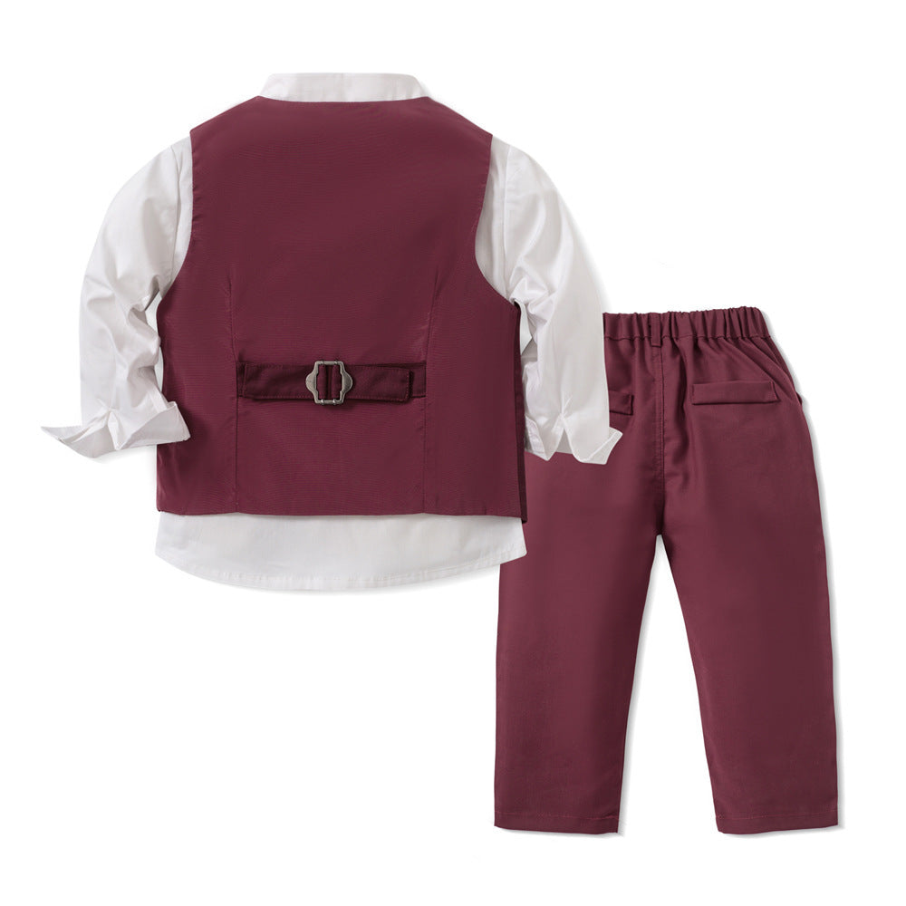 Costume pour enfants Bow Tie Vest Ensemble formel à trois pièces