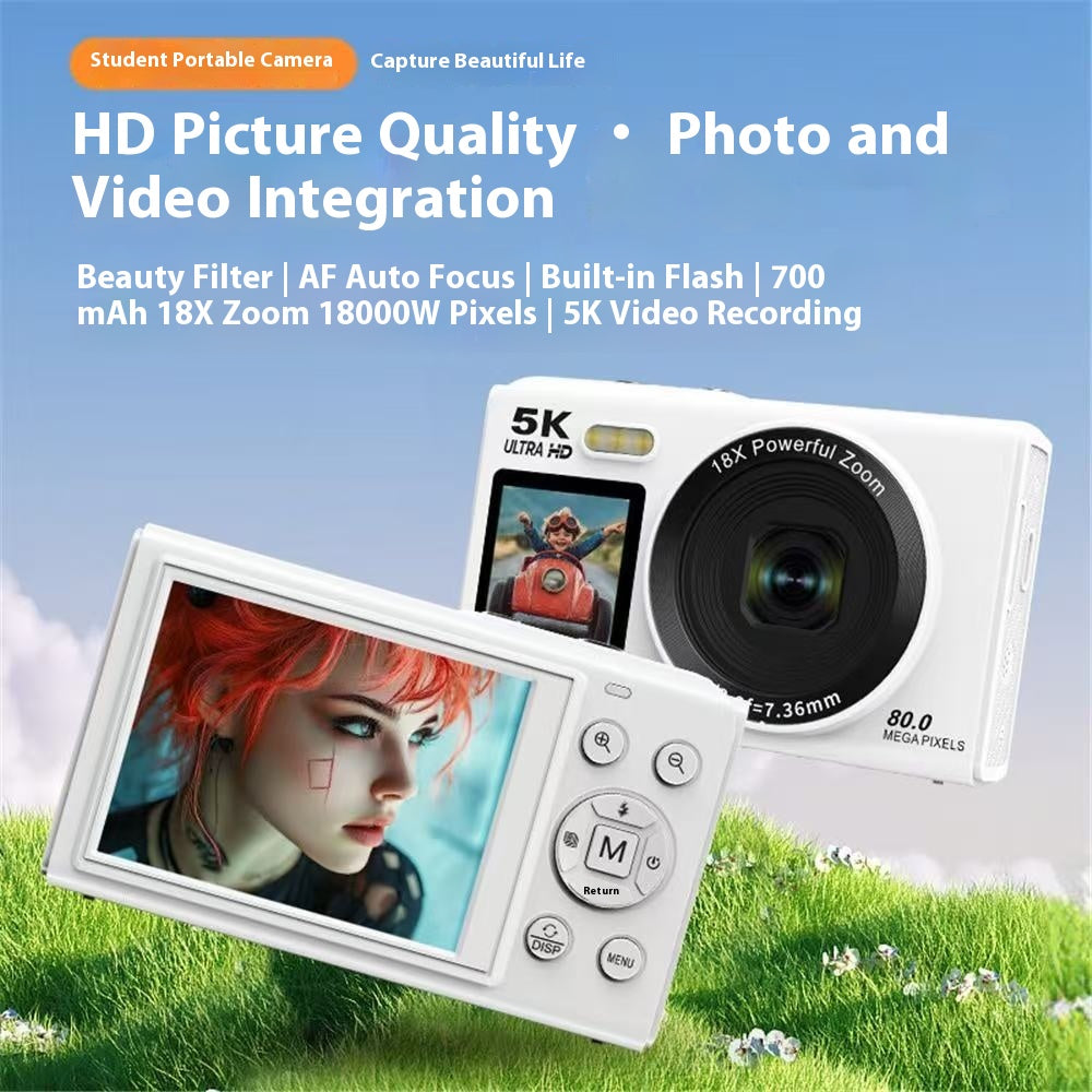 HD Dual-Screen Selfie Video WIFI Téléphone portable Caméra numérique portable