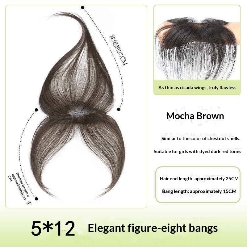 Women's Clip-In Bangs Hairpiece for Crown of Head