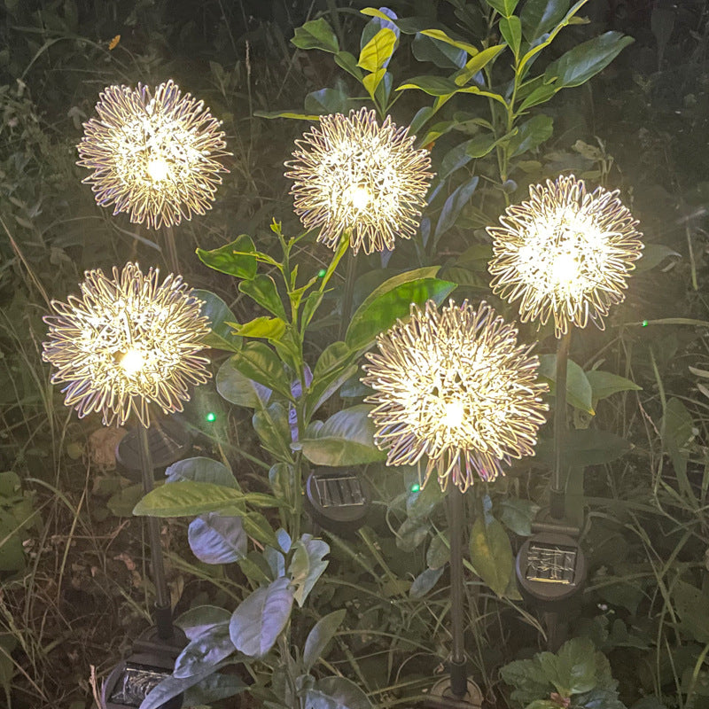 Aluminium Acier Dandelion Led Solar Model Lampe à gazon de jardin