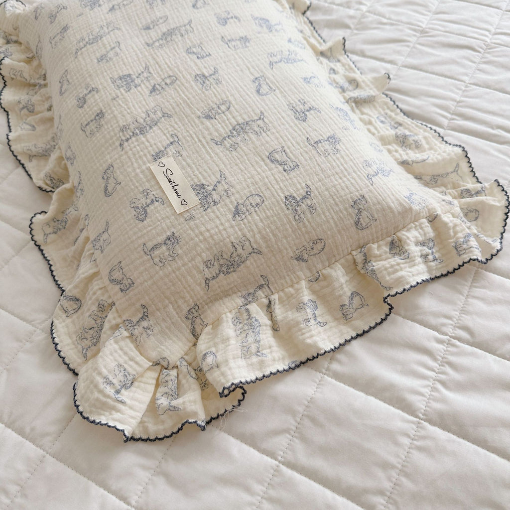 Coussin en coton floral de style coréen Gauze