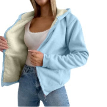 Manteau doublé de polaire pour femmes avec agneaux composites Laine