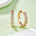 3.6g S925 Boucles d'oreilles en mossanite en argent sterling Boucles d'oreilles en boucles torsadées 17 mm avec GRA