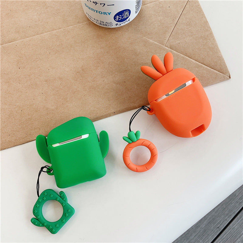 Summer Ins Cactus Carotte Airpodes Earphone Sleeves Mignon Protection Couverture Silicone Cartoon