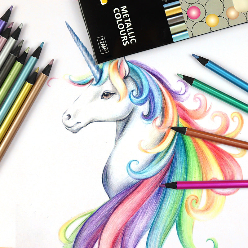 Crayons couleur métal 12 couleurs