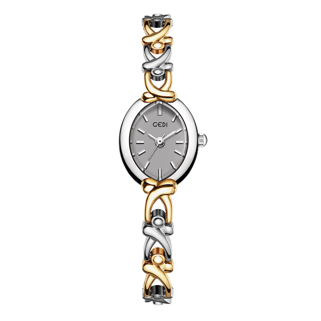 Montre Quartz pour femme - Slim design élégant avec bande en acier inoxydable et résistant à l'eau