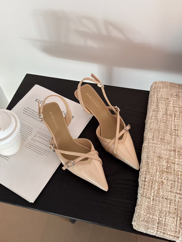 Femmes Élégant orteil pointu Croix Sangle dos Chaussures