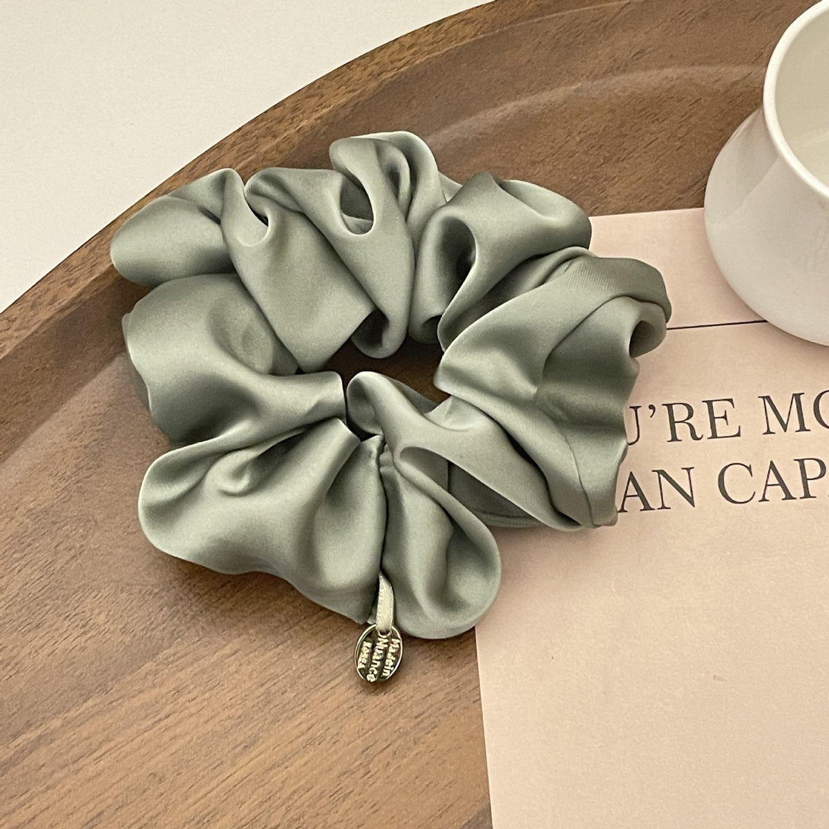 Large Simple Satin Hair Scrunchie