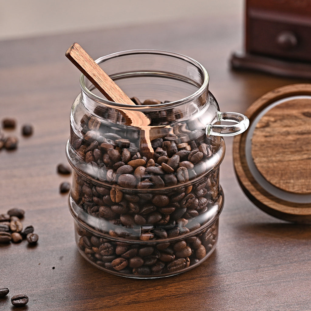 1 Pcs 18,5 Pots de café en verre OZ avec cuillères