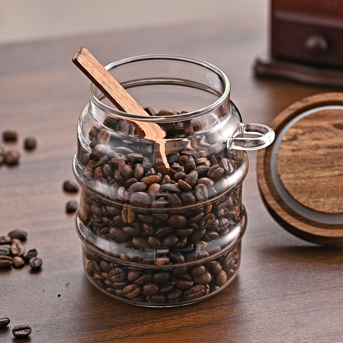 1 Pcs 18,5 Pots de café en verre OZ avec cuillères