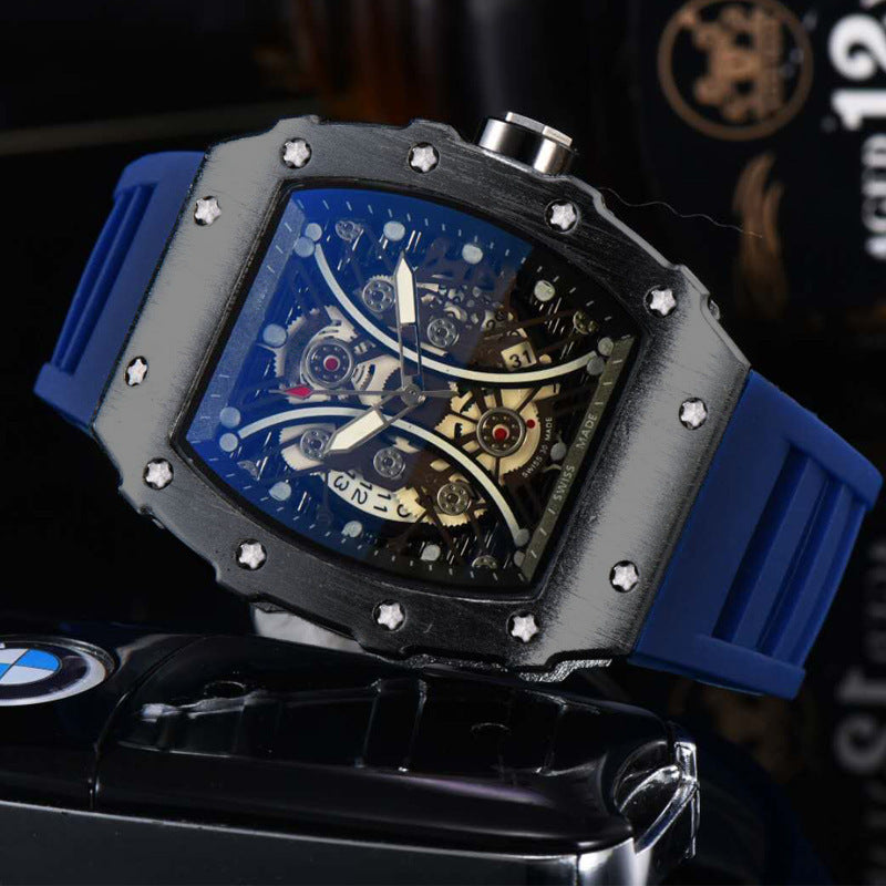 Automatique Quartz Hollow Luminous Waterproof Hommes en forme de barils