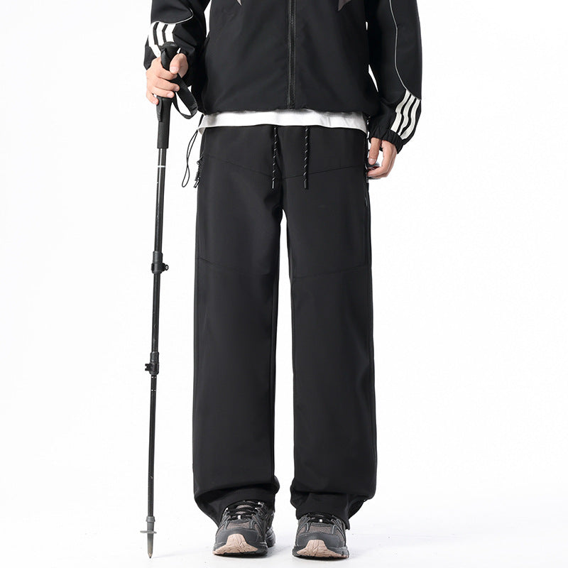 Pantalon en coque souple style américain avec fermeture zippée